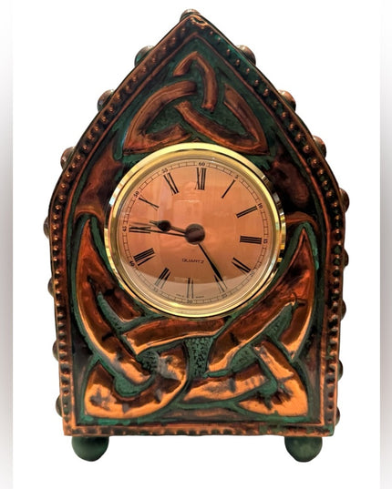 Vintage C2000 Handmade Hugh Clawson Well known Irish artist COPPER Mantle clock