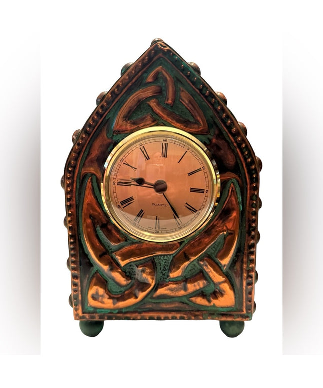 Vintage C2000 Handmade Hugh Clawson Well known Irish artist COPPER Mantle clock