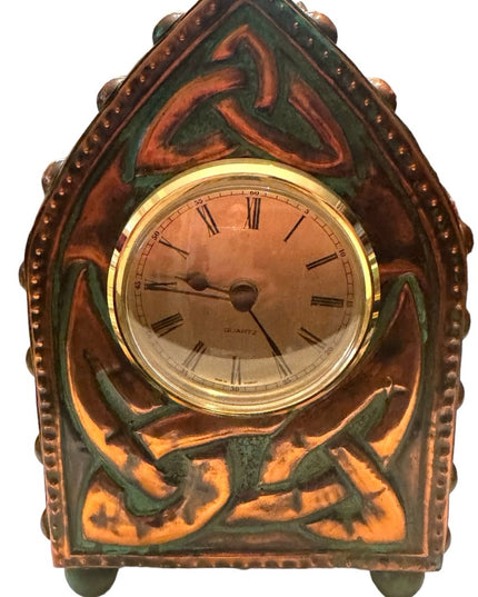 Vintage C2000 Handmade Hugh Clawson Well known Irish artist COPPER Mantle clock
