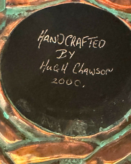Vintage C2000 Handmade Hugh Clawson Well known Irish artist COPPER Mantle clock