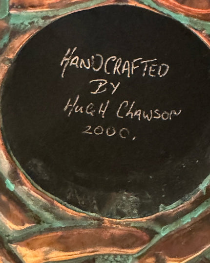 Vintage C2000 Handmade Hugh Clawson Well known Irish artist COPPER Mantle clock