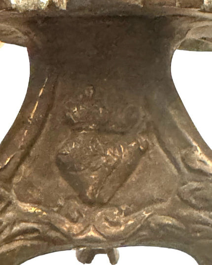 Antique 1800s Candlestick boy putto putti cherub bird gothic Religious bronze