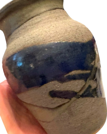 Vintage signed South Western pottery VASE  blue gray hues
