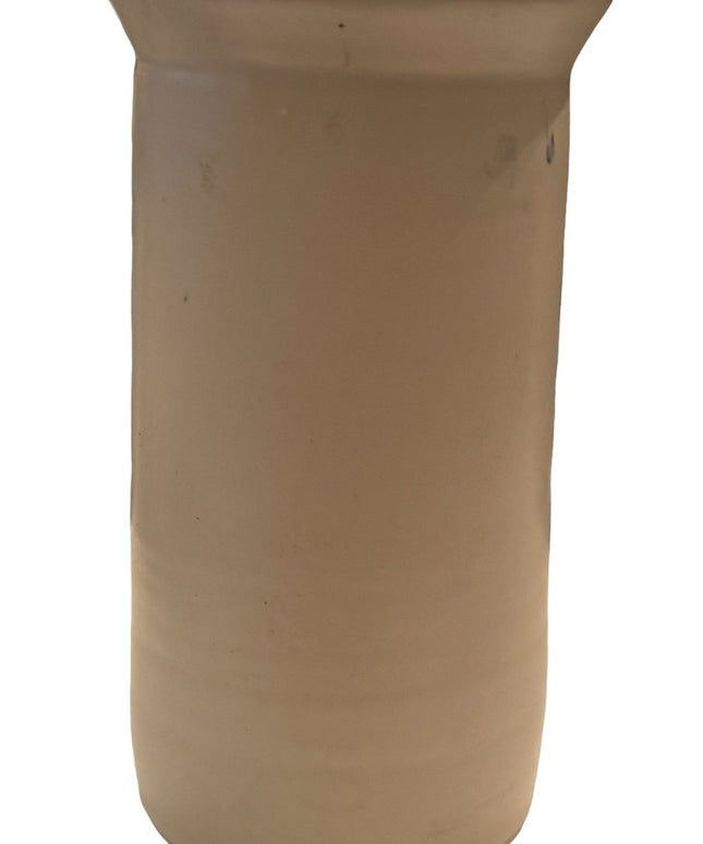 Vintage C1986 Signed Claudine Pottery flower vase with flowers painted handmade