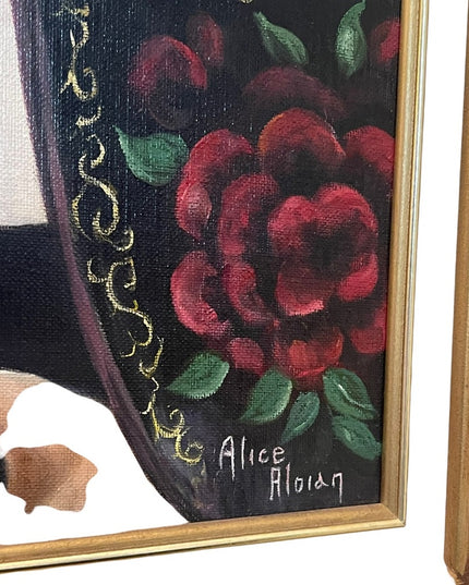 Alice Aloian Oil painting on board Spanish Matador PEACE ornate vintage …