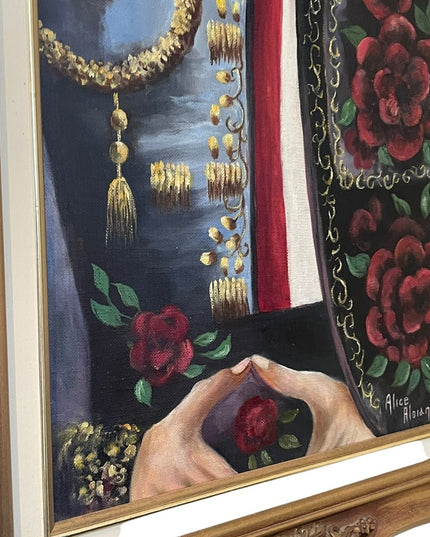 Alice Aloian Oil painting on board Spanish Matador PEACE ornate vintage …