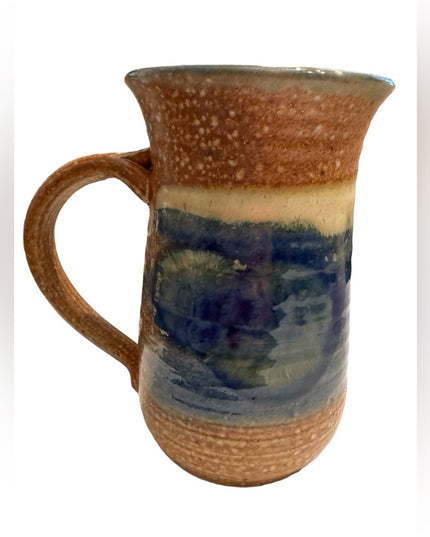 Lovely vintage 2003 handmade pottery signed blue hue coffee tea mug cup