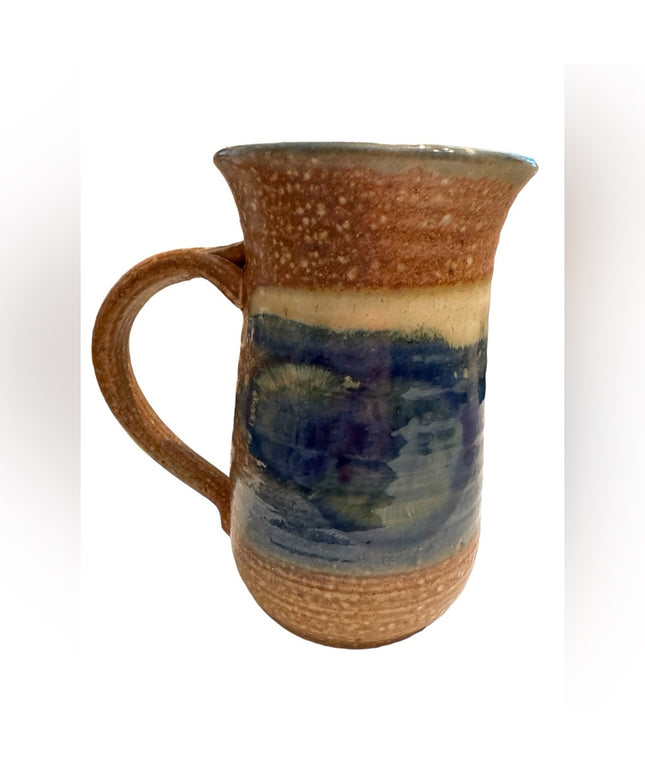 Lovely vintage 2003 handmade pottery signed blue hue coffee tea mug cup
