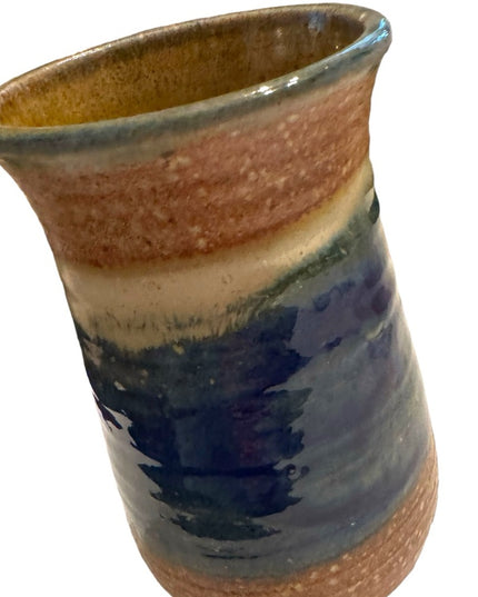 Lovely vintage 2003 handmade pottery signed blue hue coffee tea mug cup