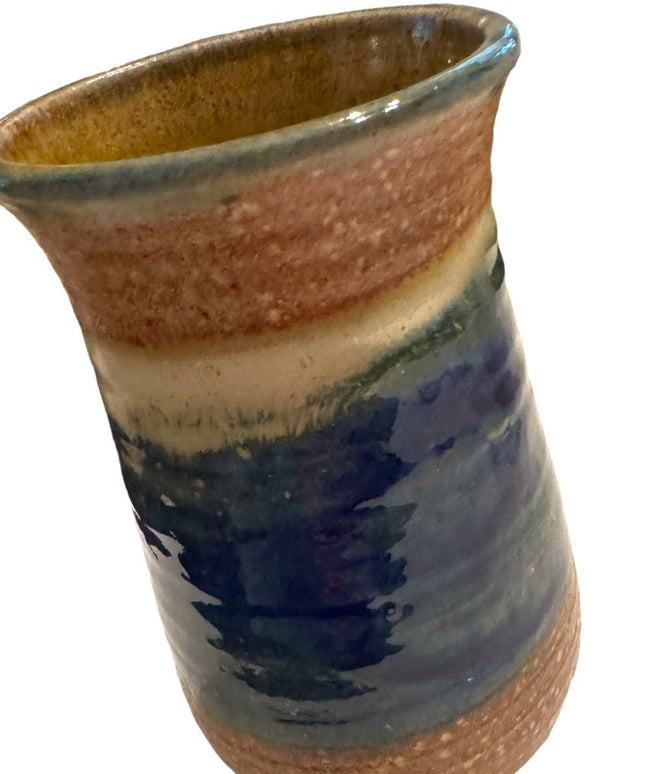 Lovely vintage 2003 handmade pottery signed blue hue coffee tea mug cup