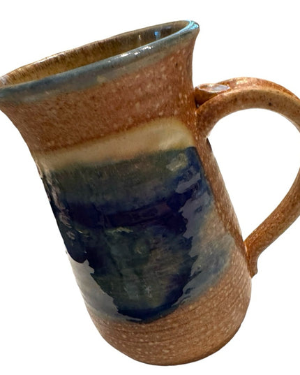Lovely vintage 2003 handmade pottery signed blue hue coffee tea mug cup