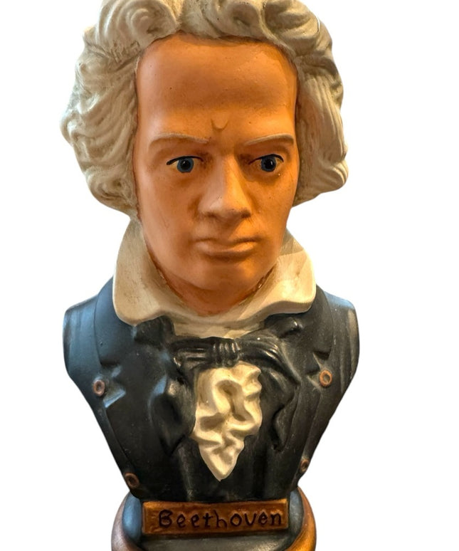 Vintage hand painted Beethoven plaster statue