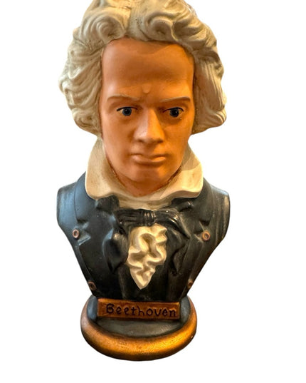 Vintage hand painted Beethoven plaster statue