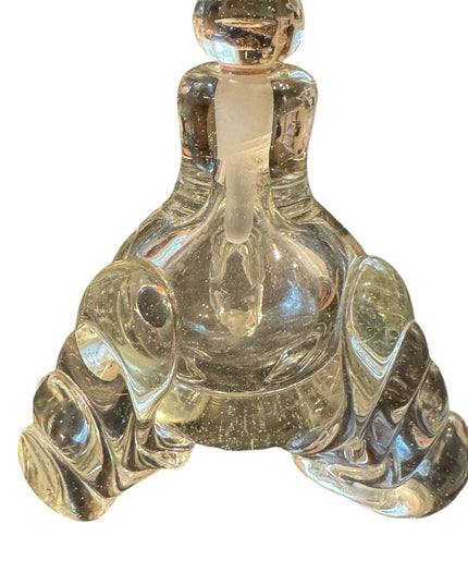Vintage Karl Schmidt Hand blown Glass CZECH perfume bottle heavy crystal