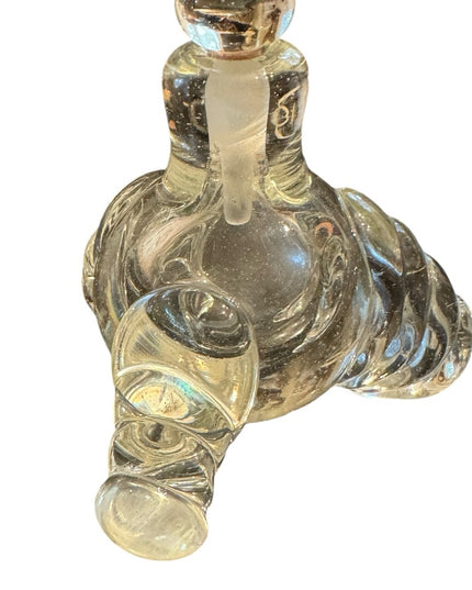 Vintage Karl Schmidt Hand blown Glass CZECH perfume bottle heavy crystal
