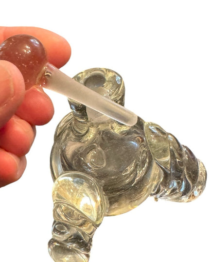 Vintage Karl Schmidt Hand blown Glass CZECH perfume bottle heavy crystal