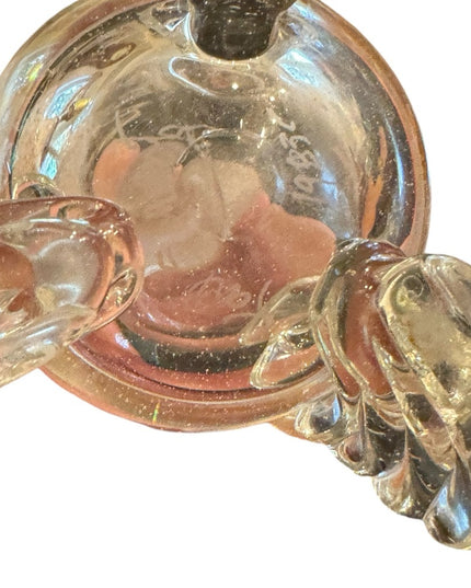 Vintage Karl Schmidt Hand blown Glass CZECH perfume bottle heavy crystal