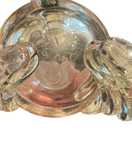 Vintage Karl Schmidt Hand blown Glass CZECH perfume bottle heavy crystal