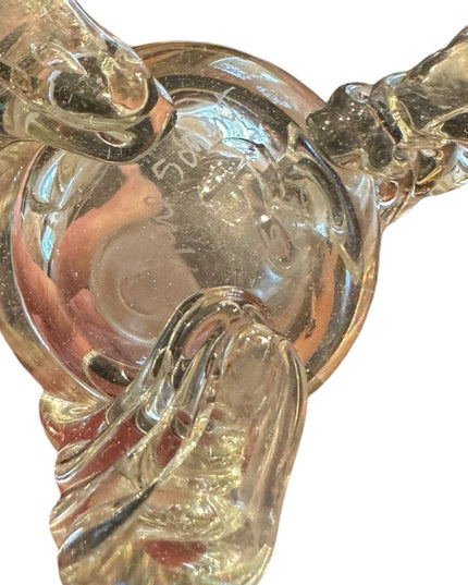 Vintage Karl Schmidt Hand blown Glass CZECH perfume bottle heavy crystal