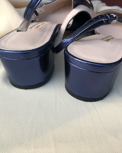 ZARA 💗 SALE 💗 Navy blue Metalic Sling back