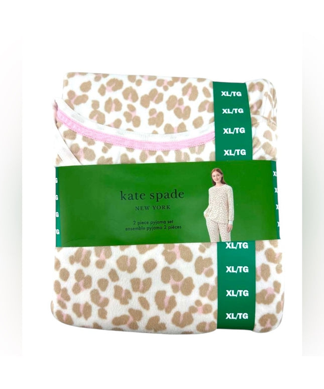 Kate Spade NEW W/Tag Cheetah print Pajamas PJ XL