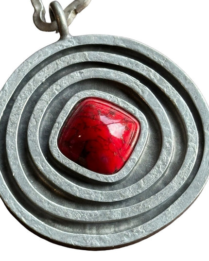Vintage silver Jorgen Jensen Denmark Pewter necklace