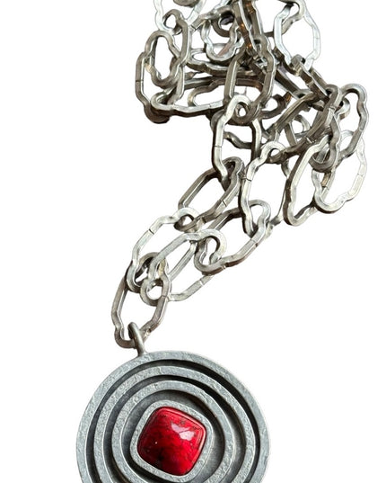 Vintage silver Jorgen Jensen Denmark Pewter necklace