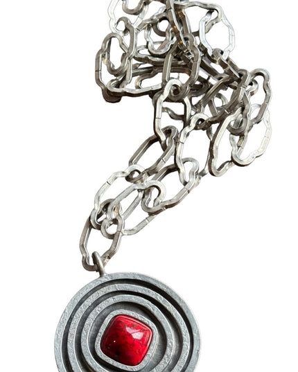 Vintage silver Jorgen Jensen Denmark Pewter necklace
