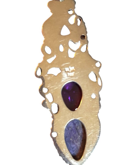 Sajen 925 sterling silver amethyst GODDESS amethyst abalone necklace pendant