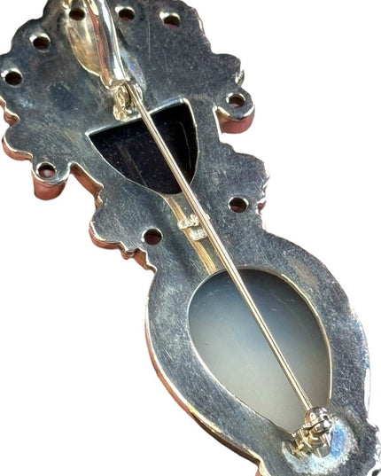 Sajen stunning sterling silver 925 druzy gemstone GODDESS pendant brooch lovely