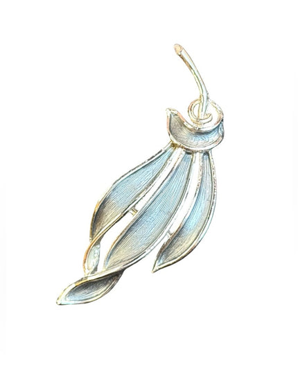 Vintage silver finish Hollywood modern brooch bushed finish