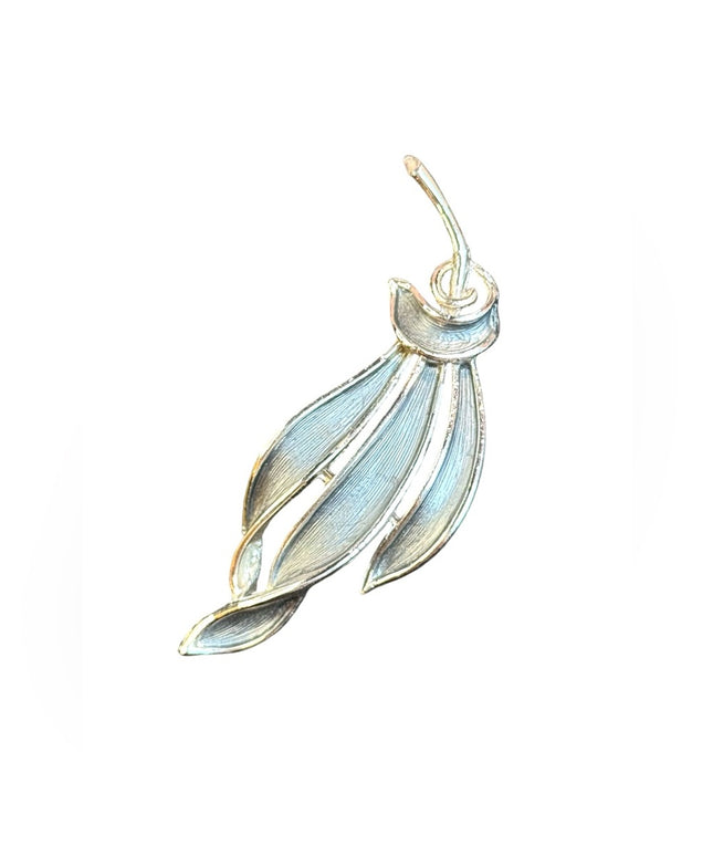 Vintage silver finish Hollywood modern brooch bushed finish