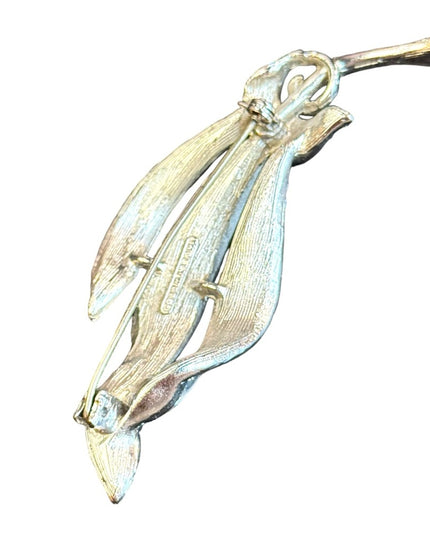 Vintage silver finish Hollywood modern brooch bushed finish