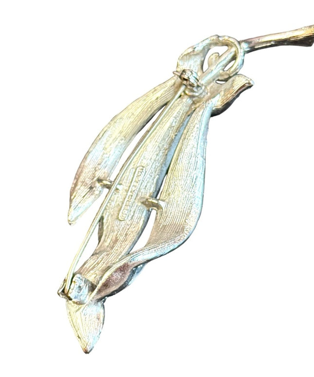 Vintage silver finish Hollywood modern brooch bushed finish