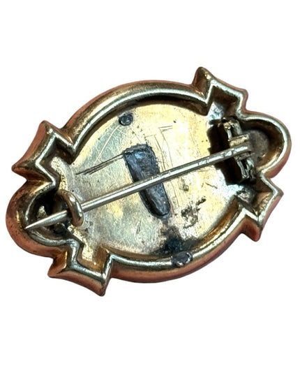 Antique gold filled etched late 1800s brooch