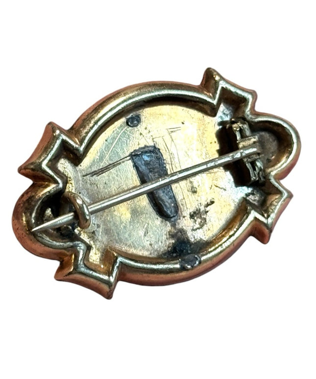 Antique gold filled etched late 1800s brooch