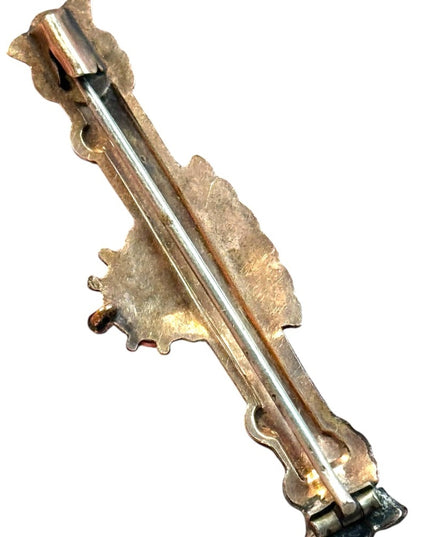 Antique gold filled brooch etxhed late 1800s
