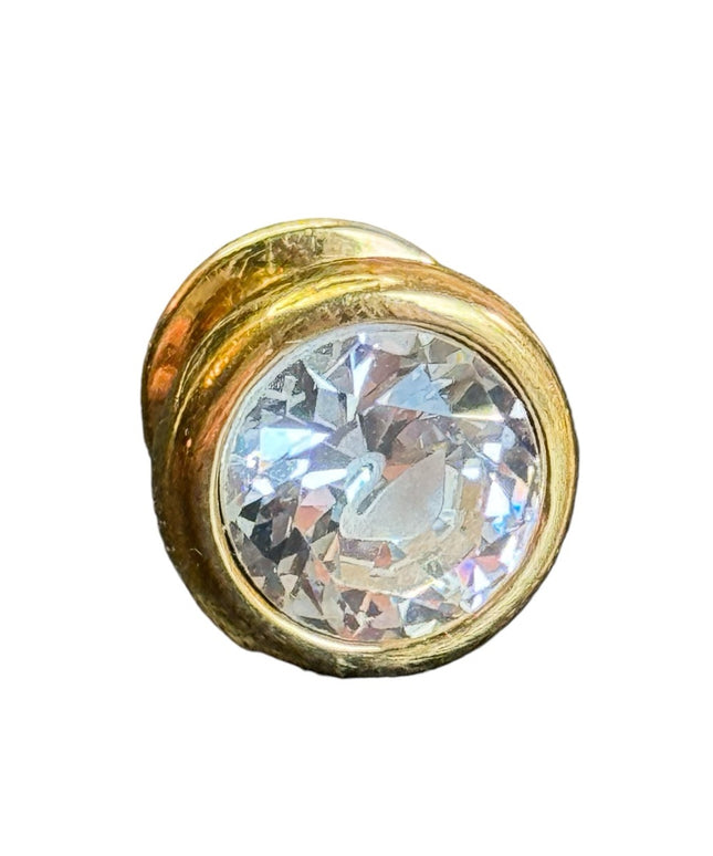 Gold plated Swarovski Swan Crystal tie tack genuine authentic