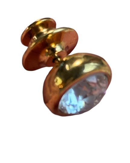 Gold plated Swarovski Swan Crystal tie tack genuine authentic