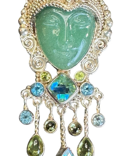 Sajen sterling silver 925 Bali topaz peridot GODDESS fancy brioch pendant