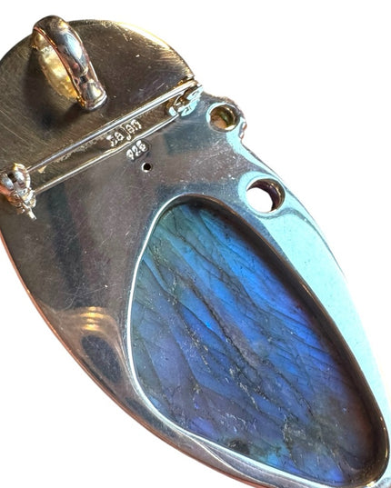 Sajen Bali boneface goddess abalone amethyst sterling silver 925 pendant brooch