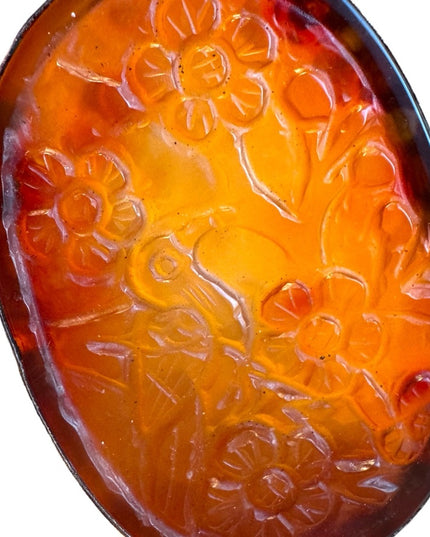 Sajen Carved Agate Pendant Sterling Silver 925 large Bali