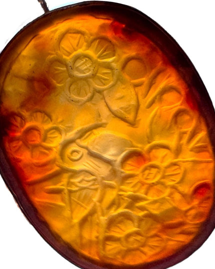 Sajen Carved Agate Pendant Sterling Silver 925 large Bali