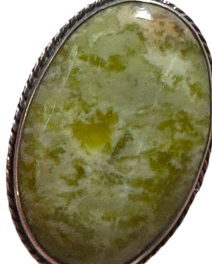 Antique Celtic Sterling Silver Irish Connemara Marble Brooch