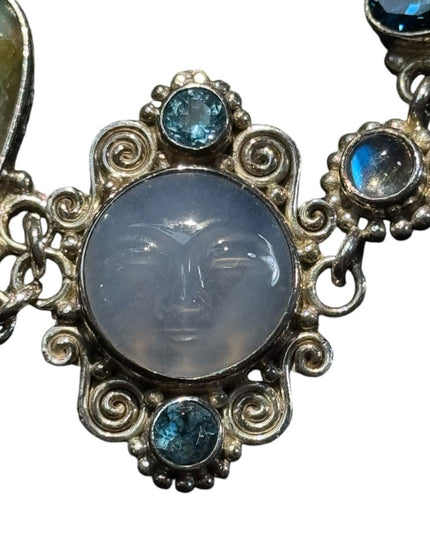 Sajen sterling 925 large labradorite moon stone Goddess BALI bracelet