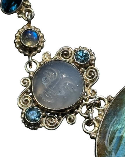 Sajen sterling 925 large labradorite moon stone Goddess BALI bracelet