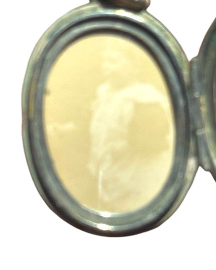 Antique pendant locket etched late 1800s sterling silver 925 hair photo engrave?