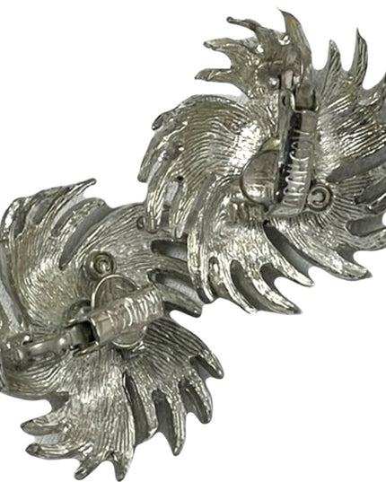 Lovely vintage Sarah Coventry silver plate pearl fancy clip on earrings flower