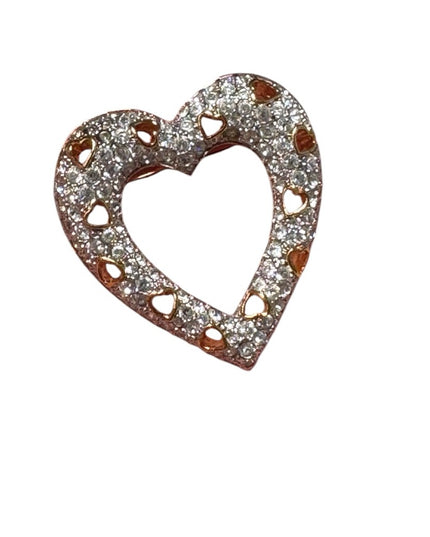 SIGNED SWAROVSKI PAVE' CRYSTAL HEART PIN~BROOCH NEW RETIRED RARE Swan