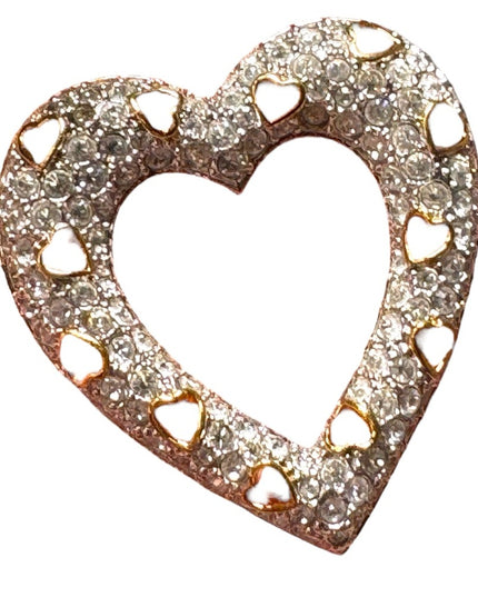 SIGNED SWAROVSKI PAVE' CRYSTAL HEART PIN~BROOCH NEW RETIRED RARE Swan